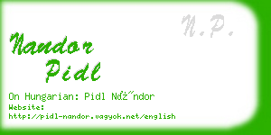 nandor pidl business card